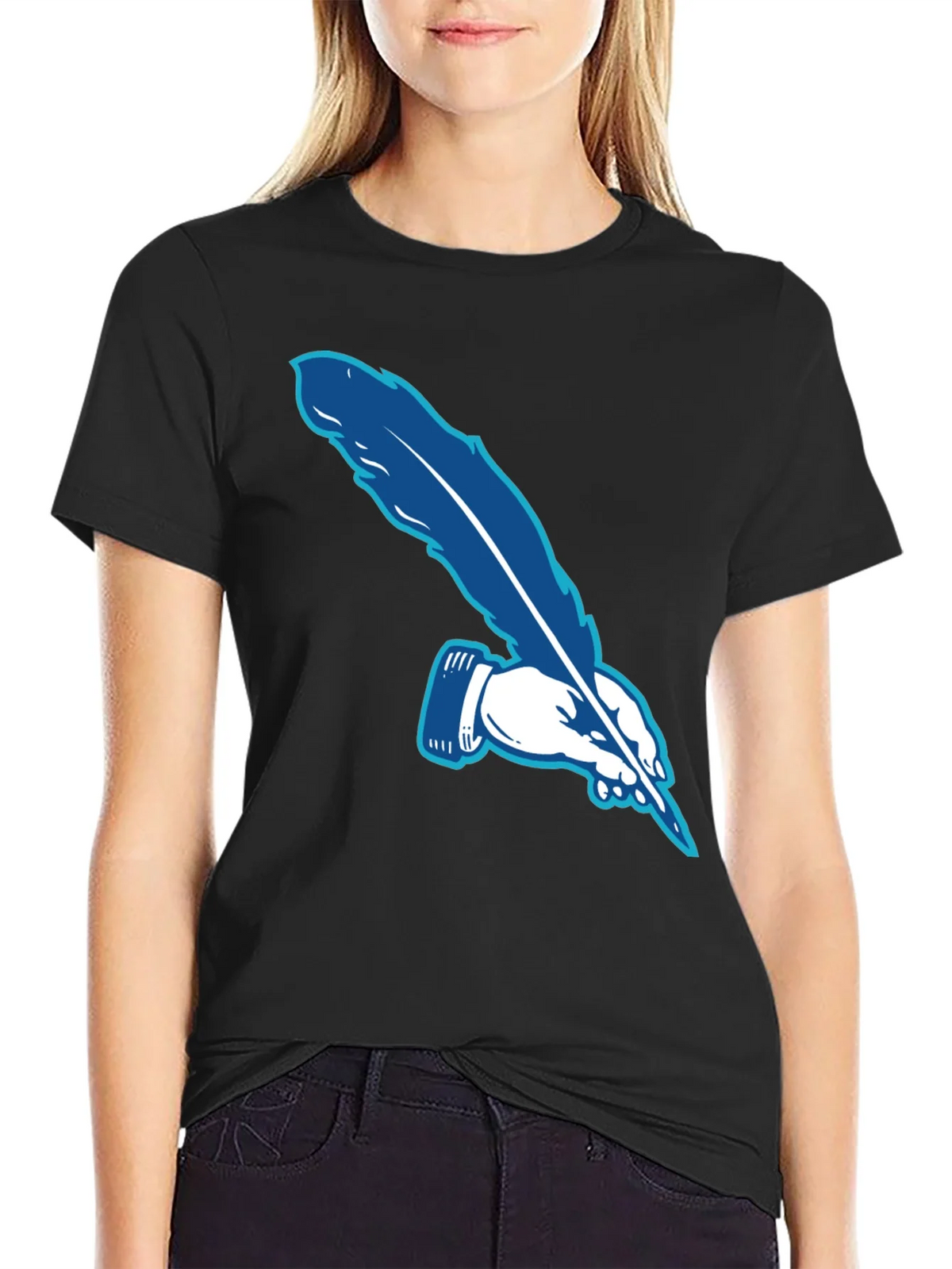 Feather Pen Graphic Tee - Stylish & Unique product image 2