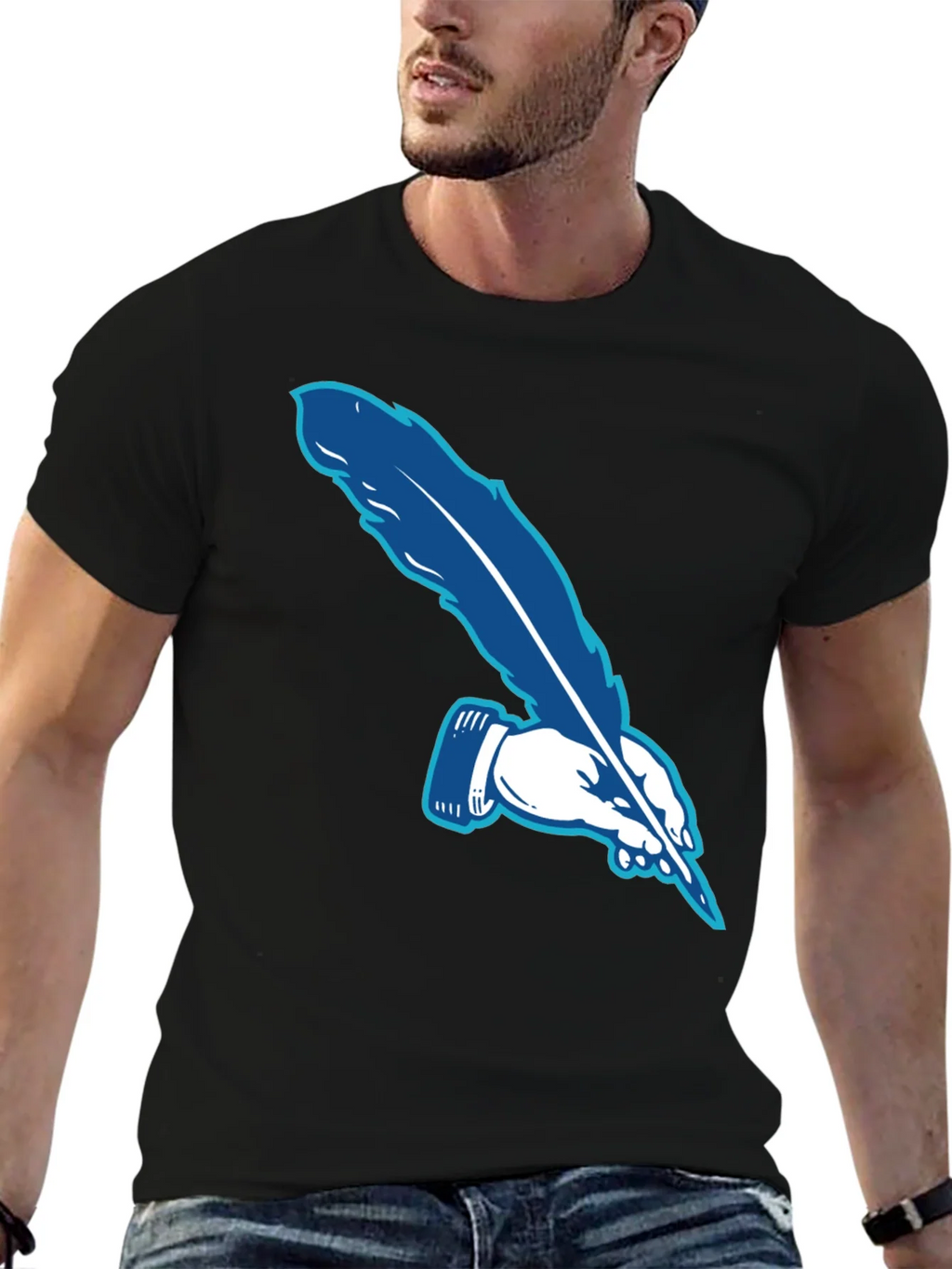 Feather Pen Graphic Tee - Stylish & Unique product image 5