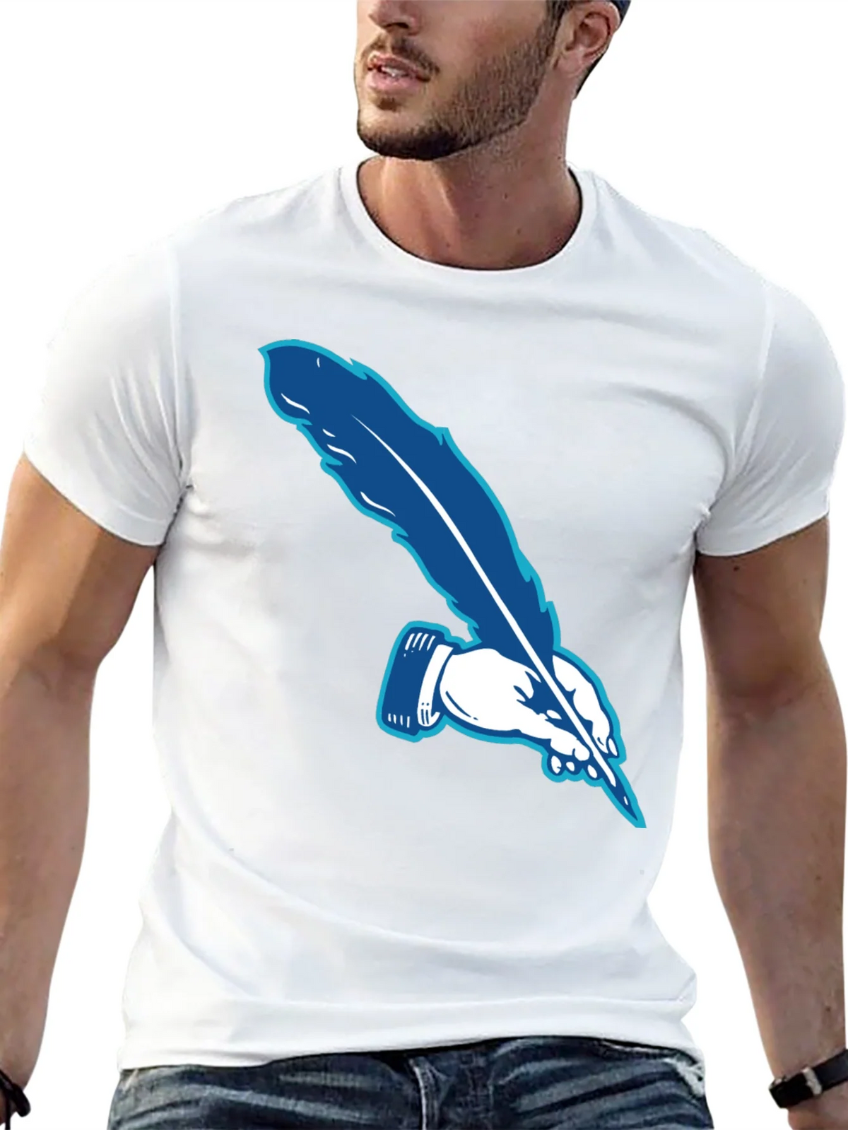 Feather Pen Graphic Tee - Stylish & Unique product image 8