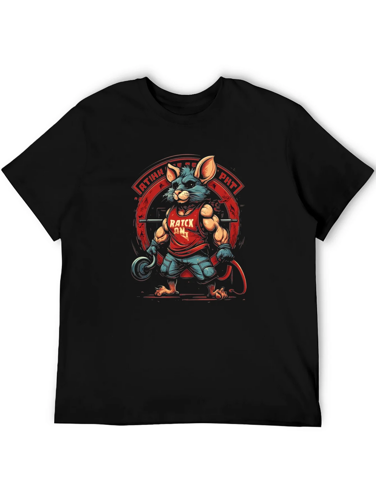 Ratck On! Black Graphic Tee - Fitness Mouse product image 4