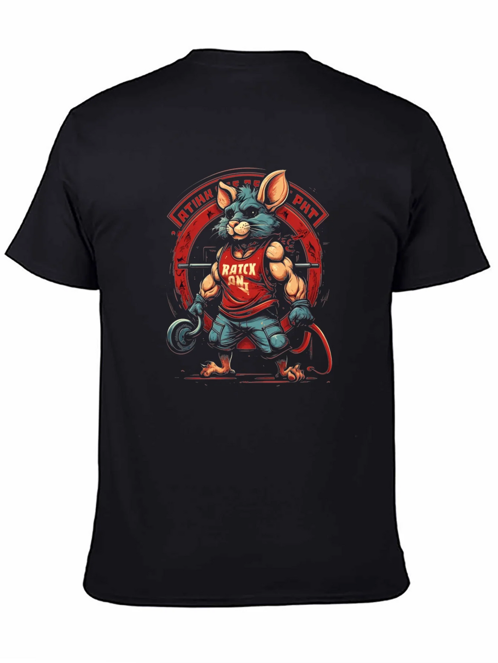 Ratck On! Black Graphic Tee - Fitness Mouse product image 3