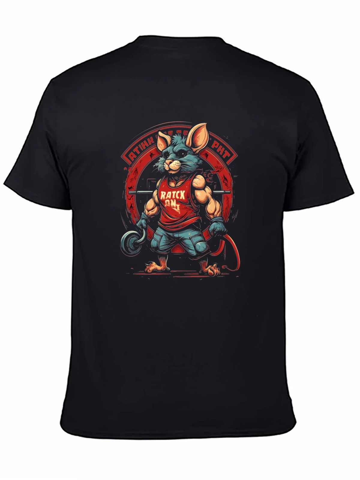 Ratck On! Black Graphic Tee - Fitness Mouse product image 3