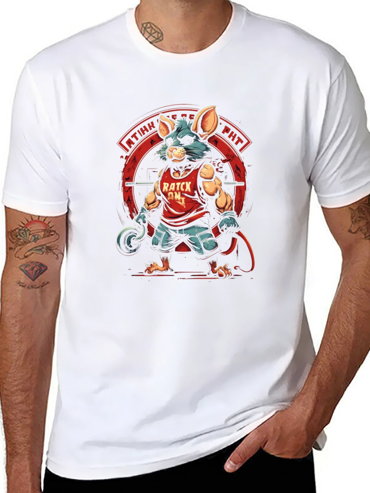 Ratck On! Black Graphic Tee - Fitness Mouse product image 6