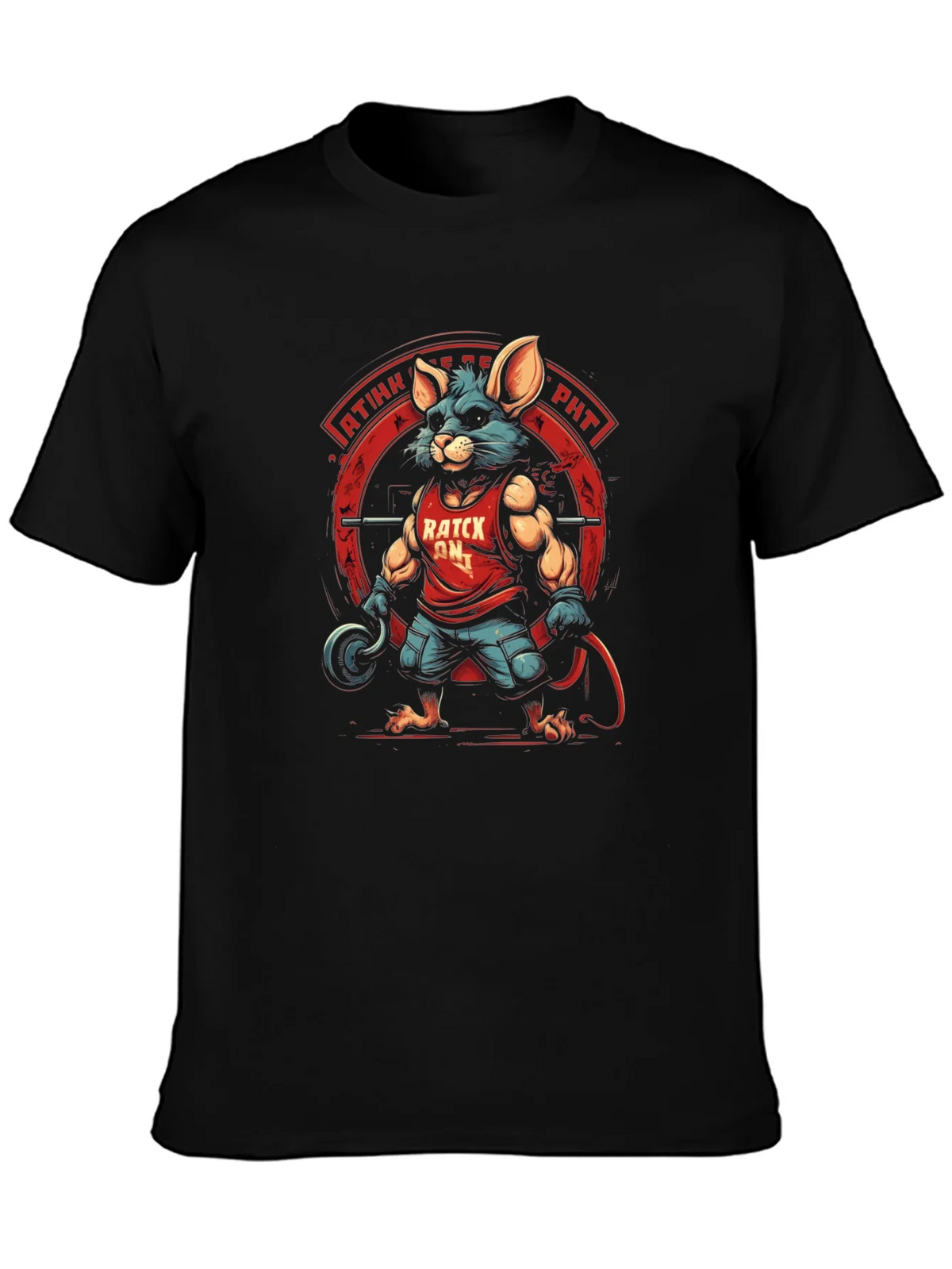 Ratck On! Black Graphic Tee - Fitness Mouse product image 2