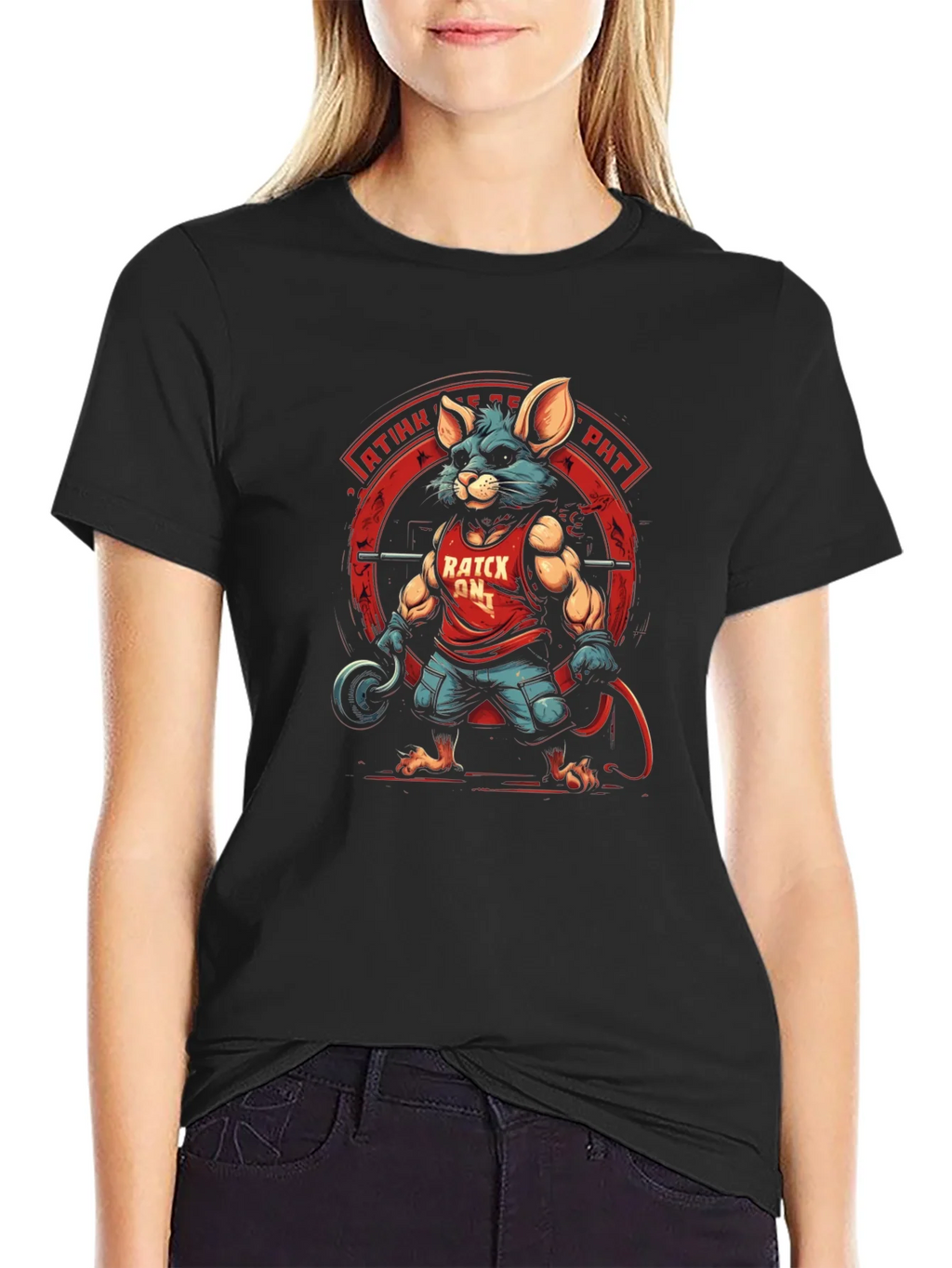 Ratck On! Black Graphic Tee - Fitness Mouse product image 1