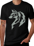 Wolf Head Graphic Black T-Shirt product image 1