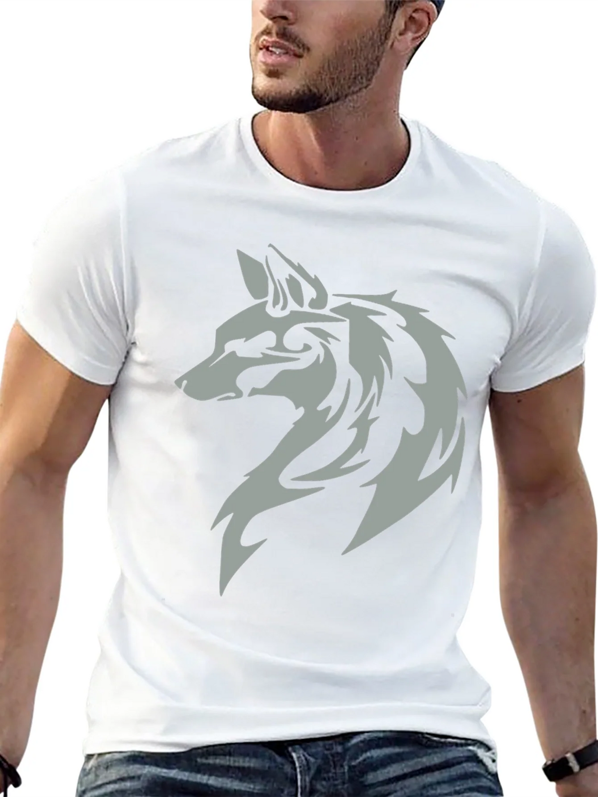 Wolf Head Graphic Black T-Shirt product image 11