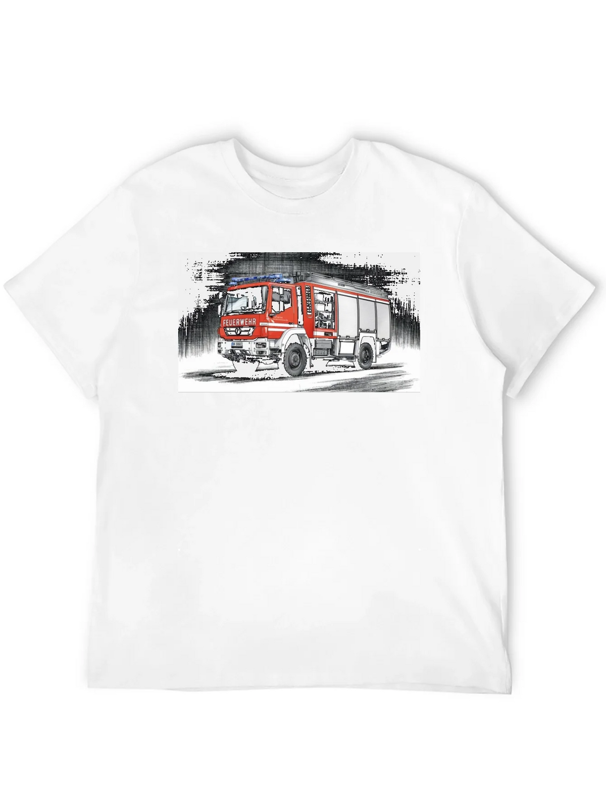Fire Truck Graphic Tee - Black Cotton T-Shirt product image 11