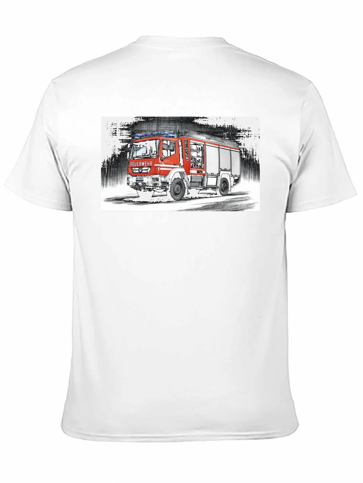 Fire Truck Graphic Tee - Black Cotton T-Shirt product image 10