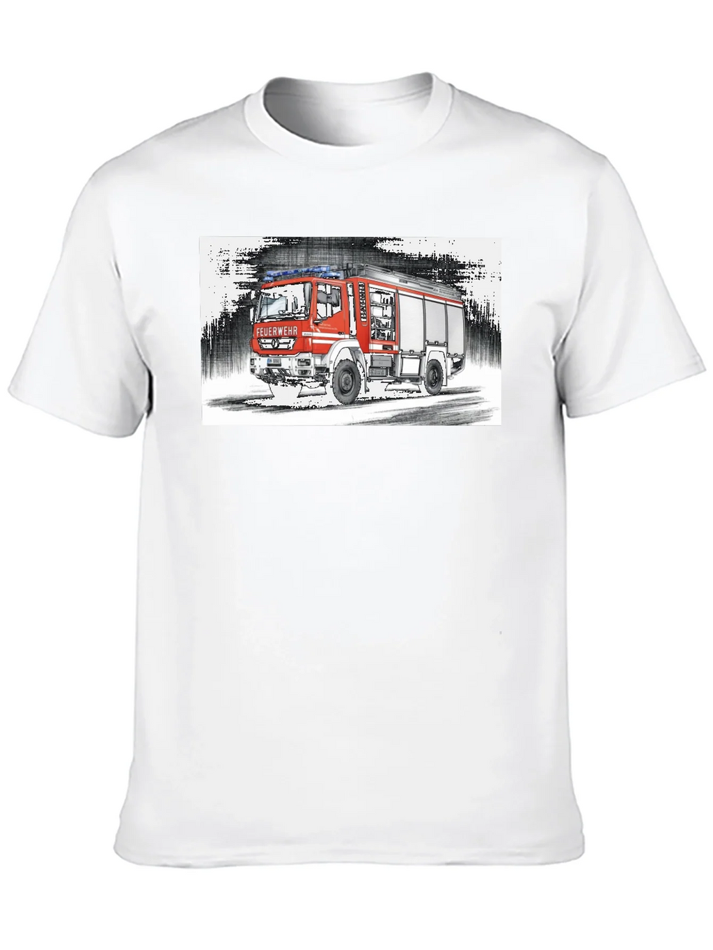 Fire Truck Graphic Tee - Black Cotton T-Shirt product image 9