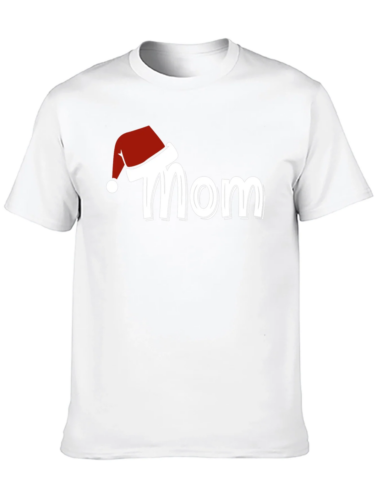 Mom Christmas Santa Hat T-Shirt Holiday Tee