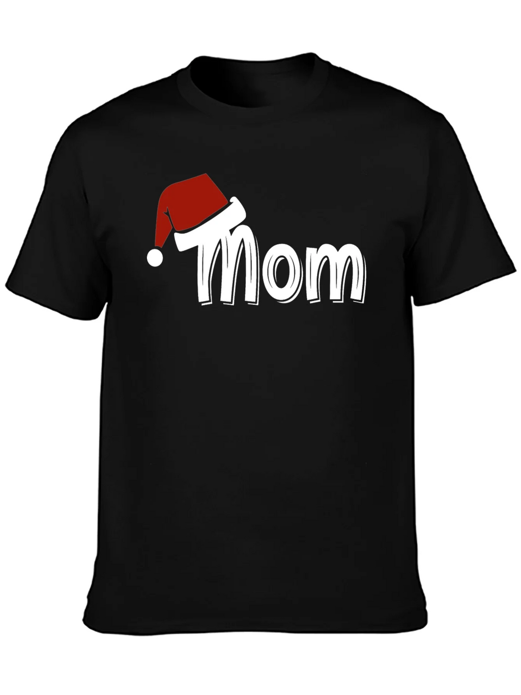 Mom Christmas Santa Hat T-Shirt Holiday Tee
