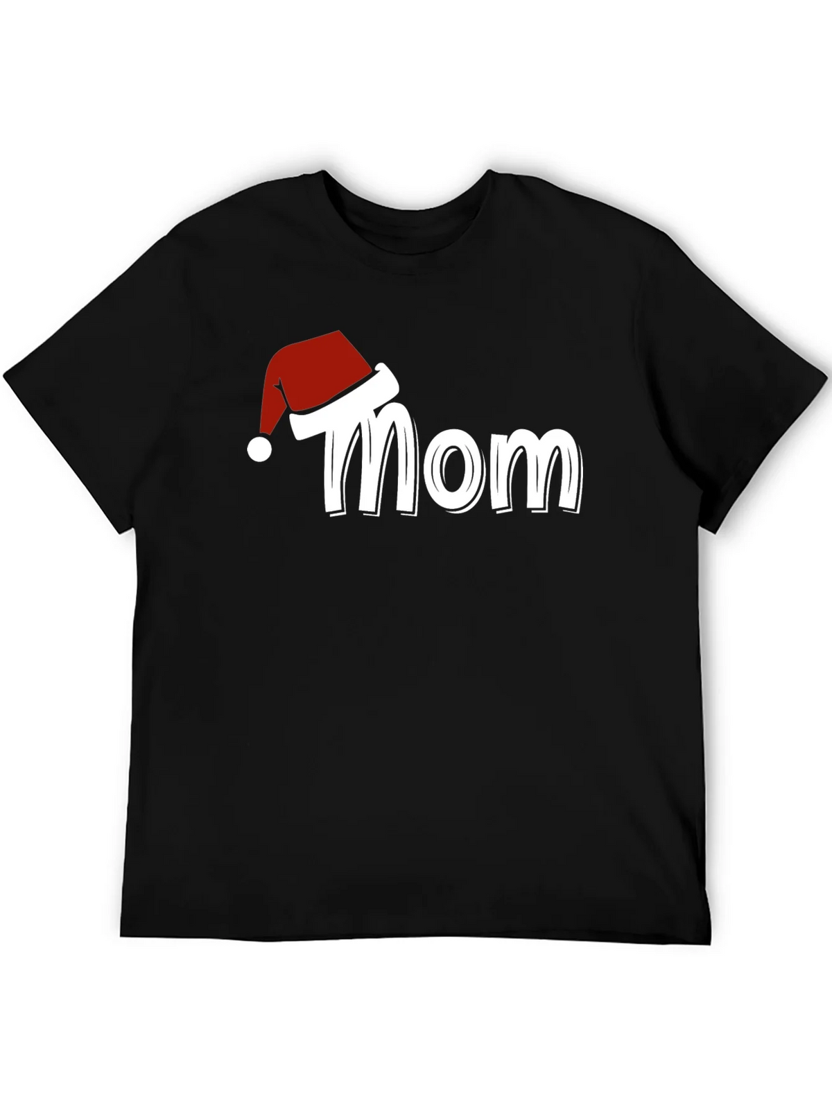 Mom Christmas Santa Hat T-Shirt Holiday Tee