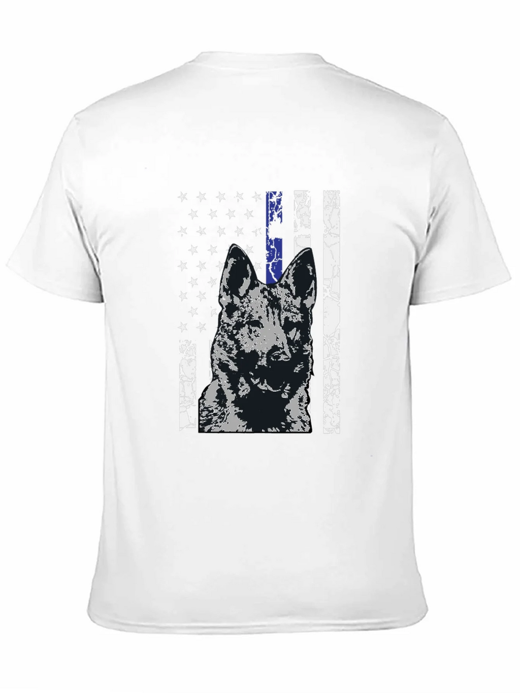 K9 Thin Blue Line Flag T-Shirt - Patriotic Dog Design product image 3