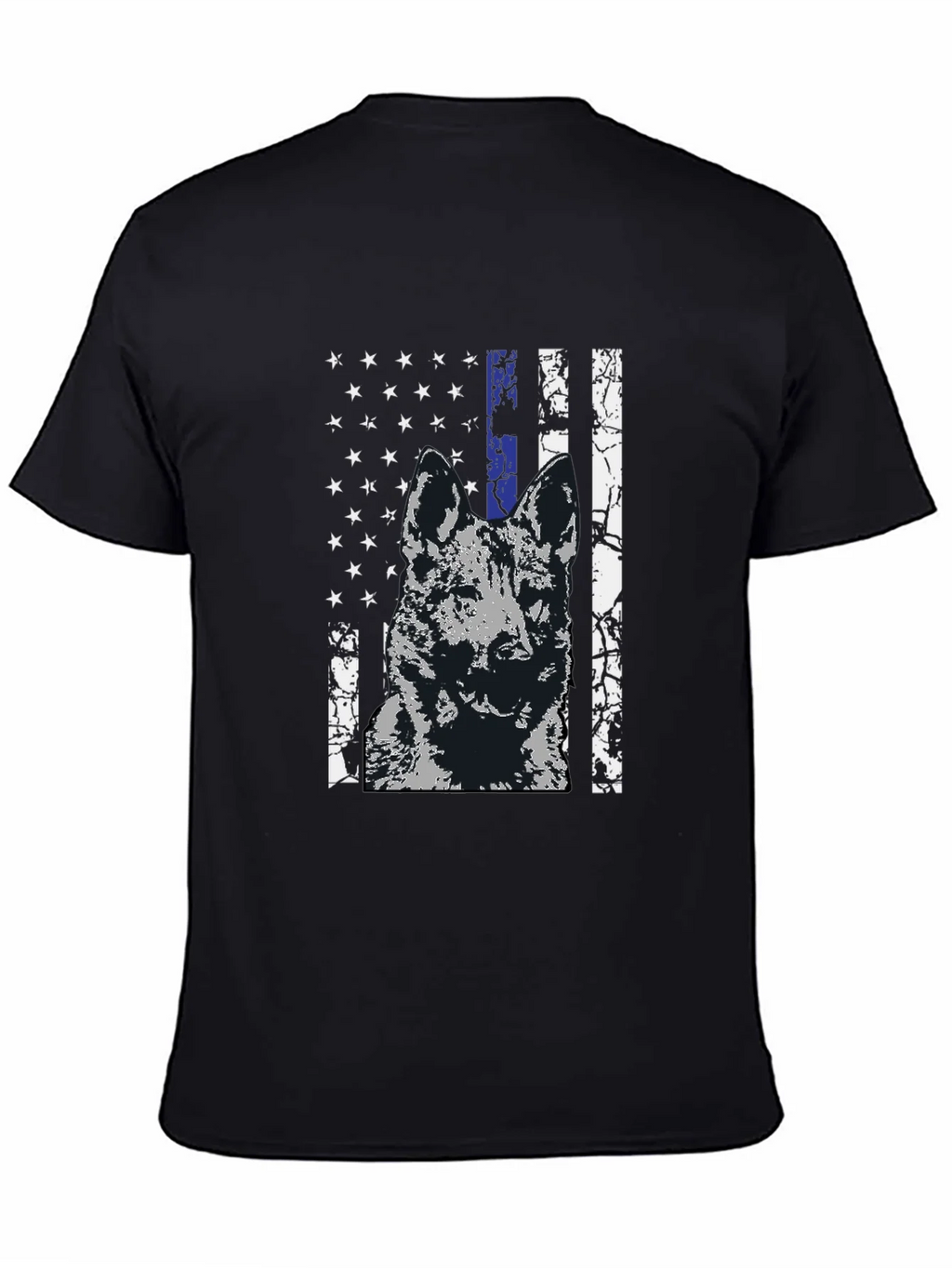 K9 Thin Blue Line Flag T-Shirt - Patriotic Dog Design product image 2
