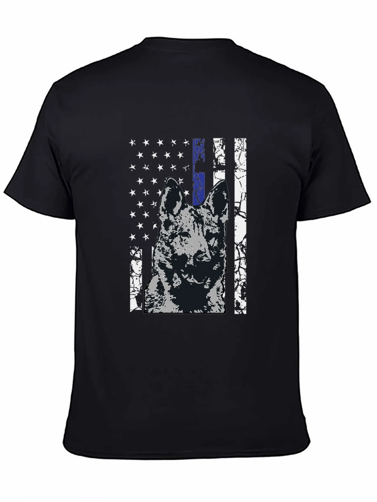 K9 Thin Blue Line Flag T-Shirt - Patriotic Dog Design product image 2