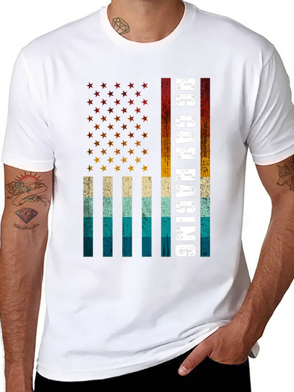 RC Car Racing American Flag T-Shirt product image 7