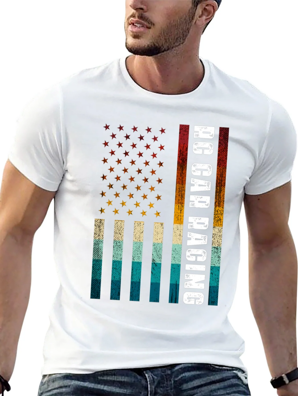 RC Car Racing American Flag T-Shirt product image 12
