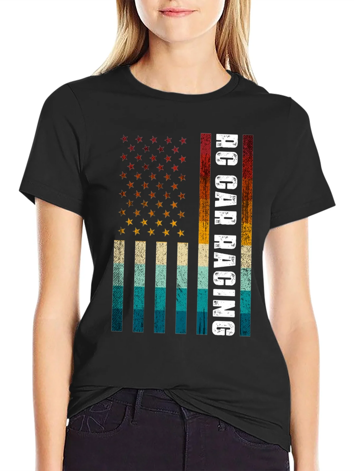 RC Car Racing American Flag T-Shirt product image 2
