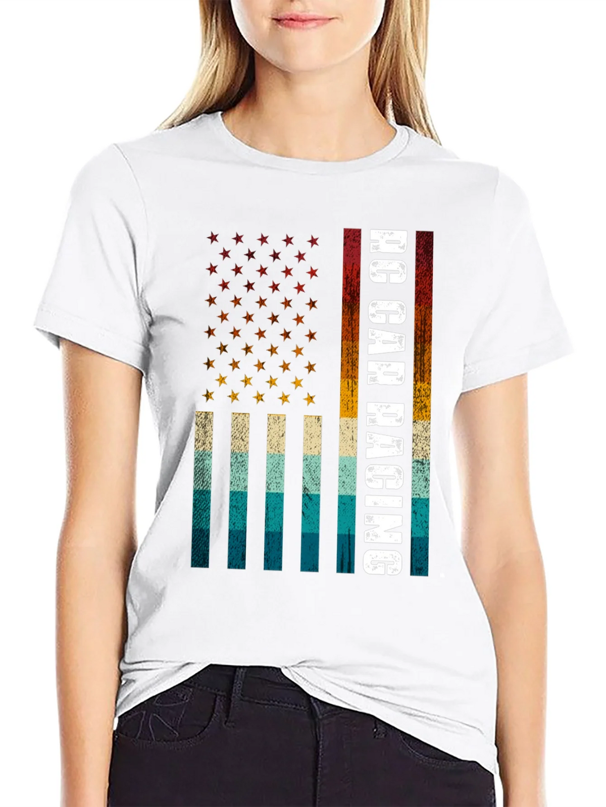 RC Car Racing American Flag T-Shirt product image 8