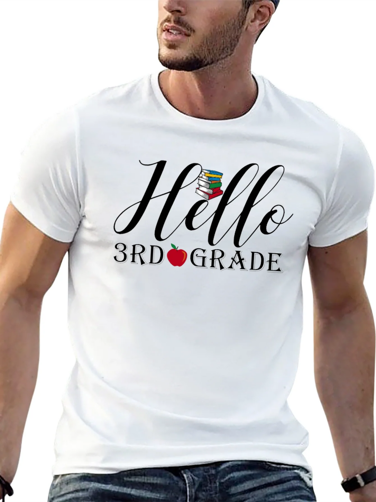 Hello 3rd Grade Black T-Shirt product image 9