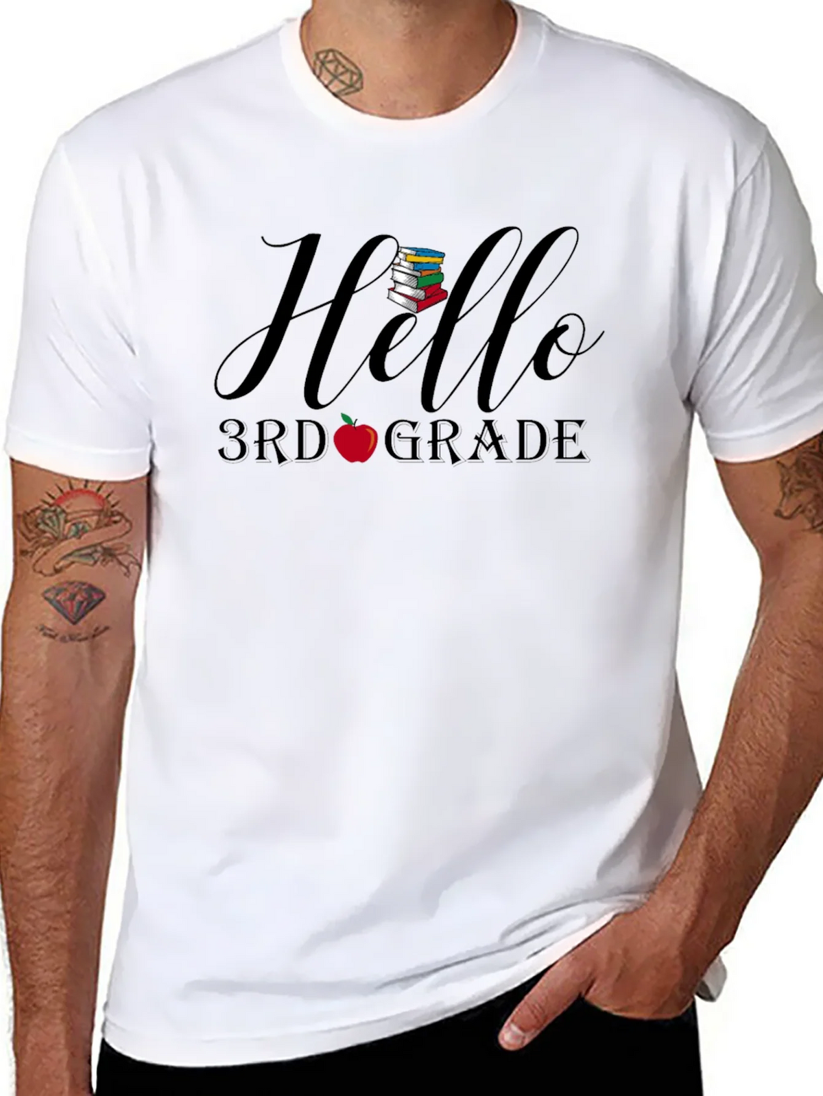Hello 3rd Grade Black T-Shirt product image 7