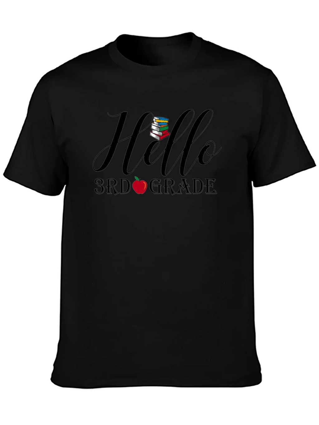 Hello 3rd Grade Black T-Shirt product image 3