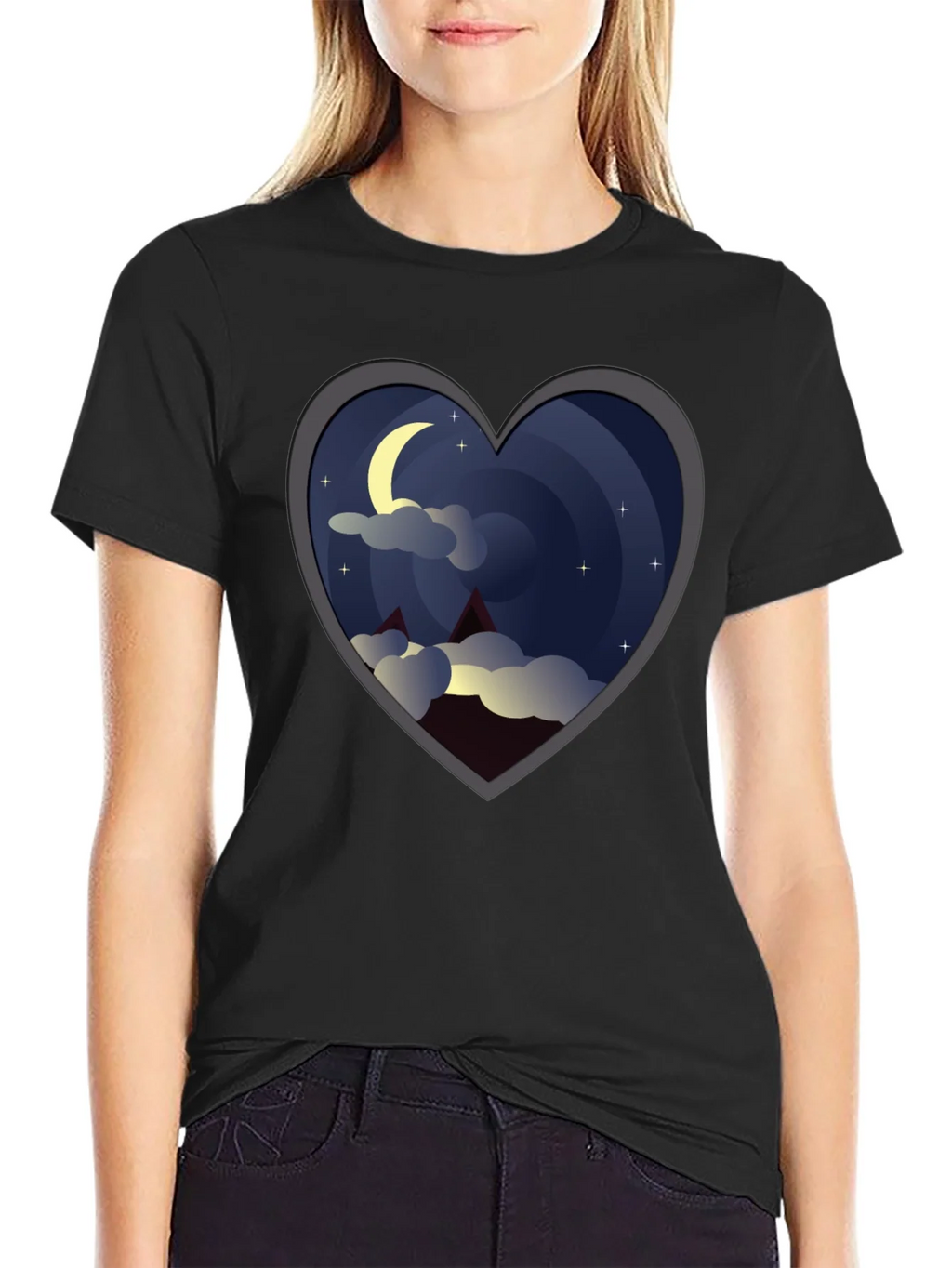 Heart Moon T-Shirt - Graphic Tee for Night Sky Lovers product image 2