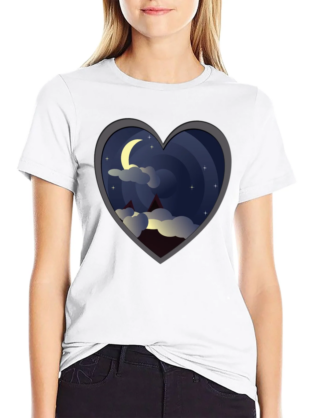 Heart Moon T-Shirt - Graphic Tee for Night Sky Lovers product image 6