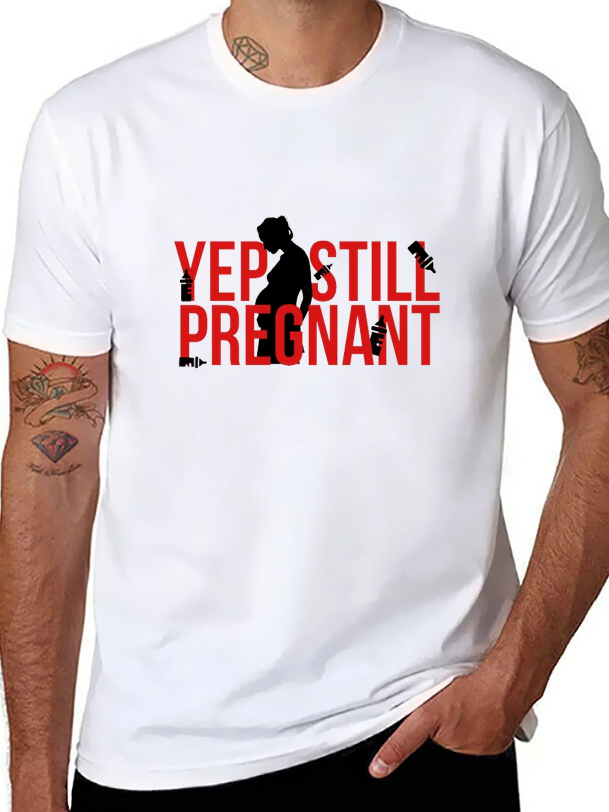 Yep Still Pregnant Funny T-Shirt product image 3