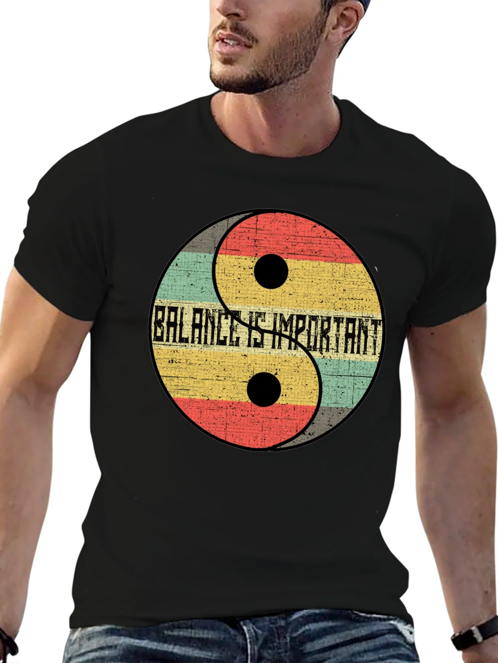 Balance is Important Yin Yang Graphic Tee product image 6