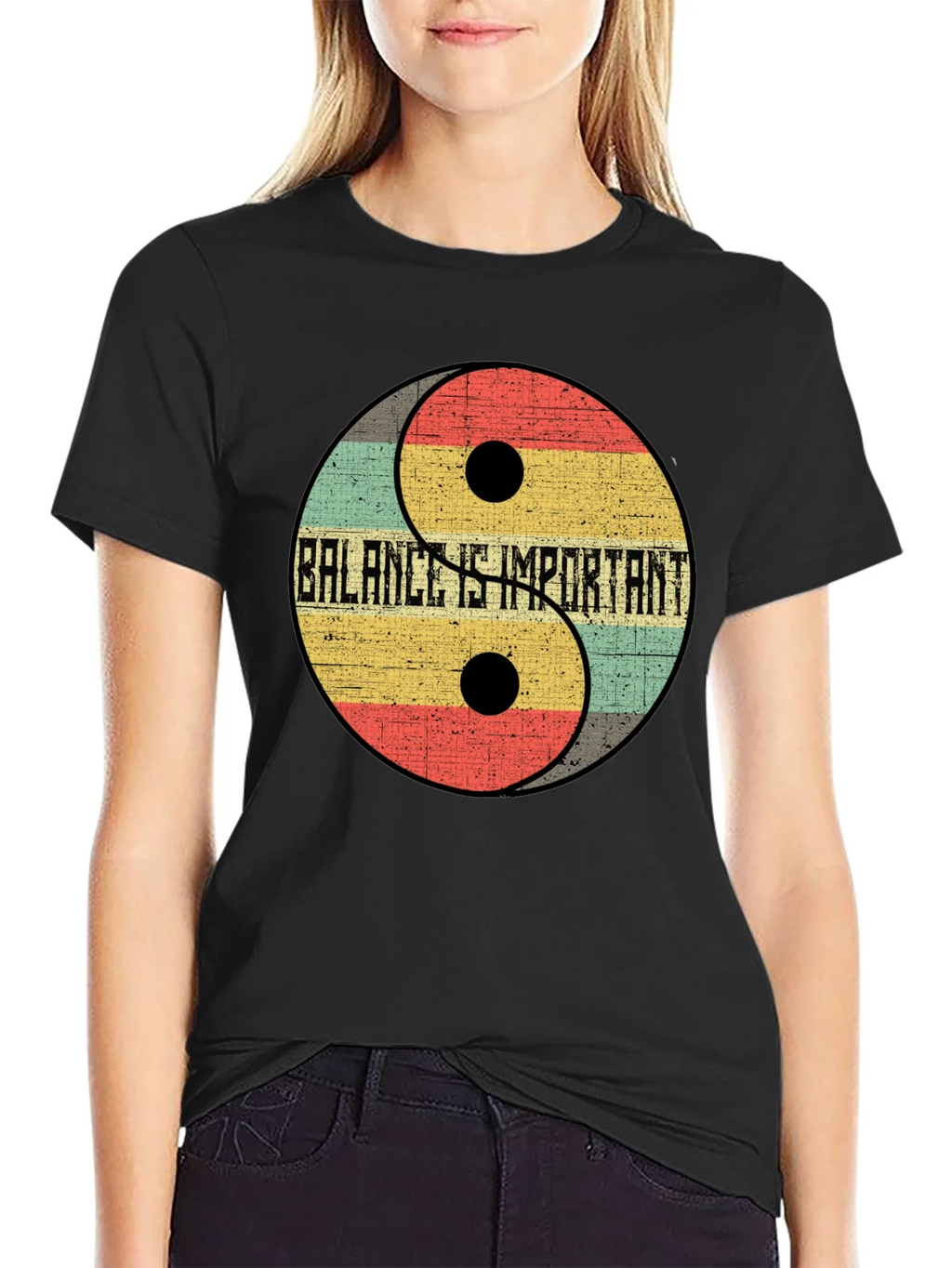 Balance is Important Yin Yang Graphic Tee product image 2