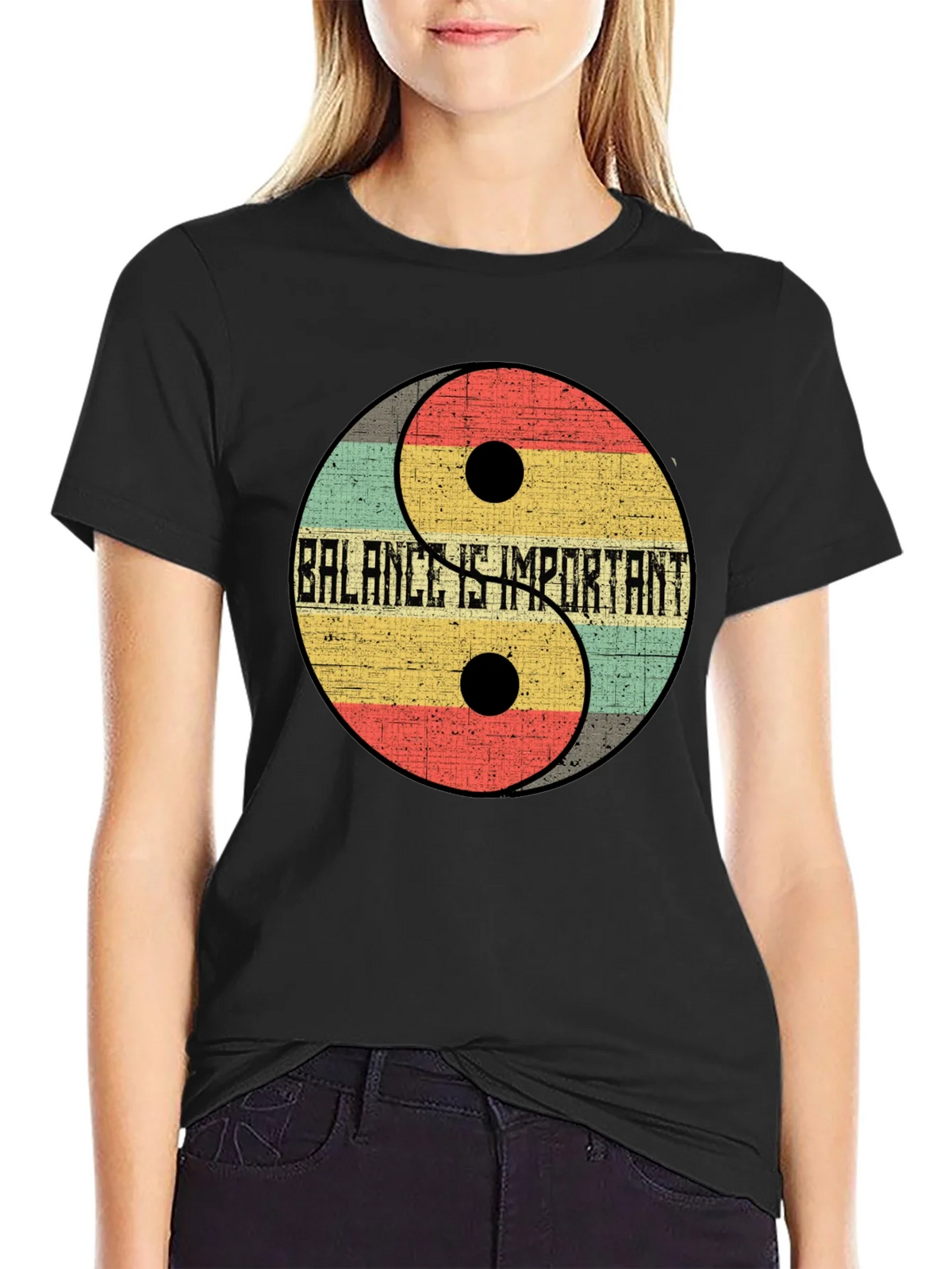 Balance is Important Yin Yang Graphic Tee product image 2