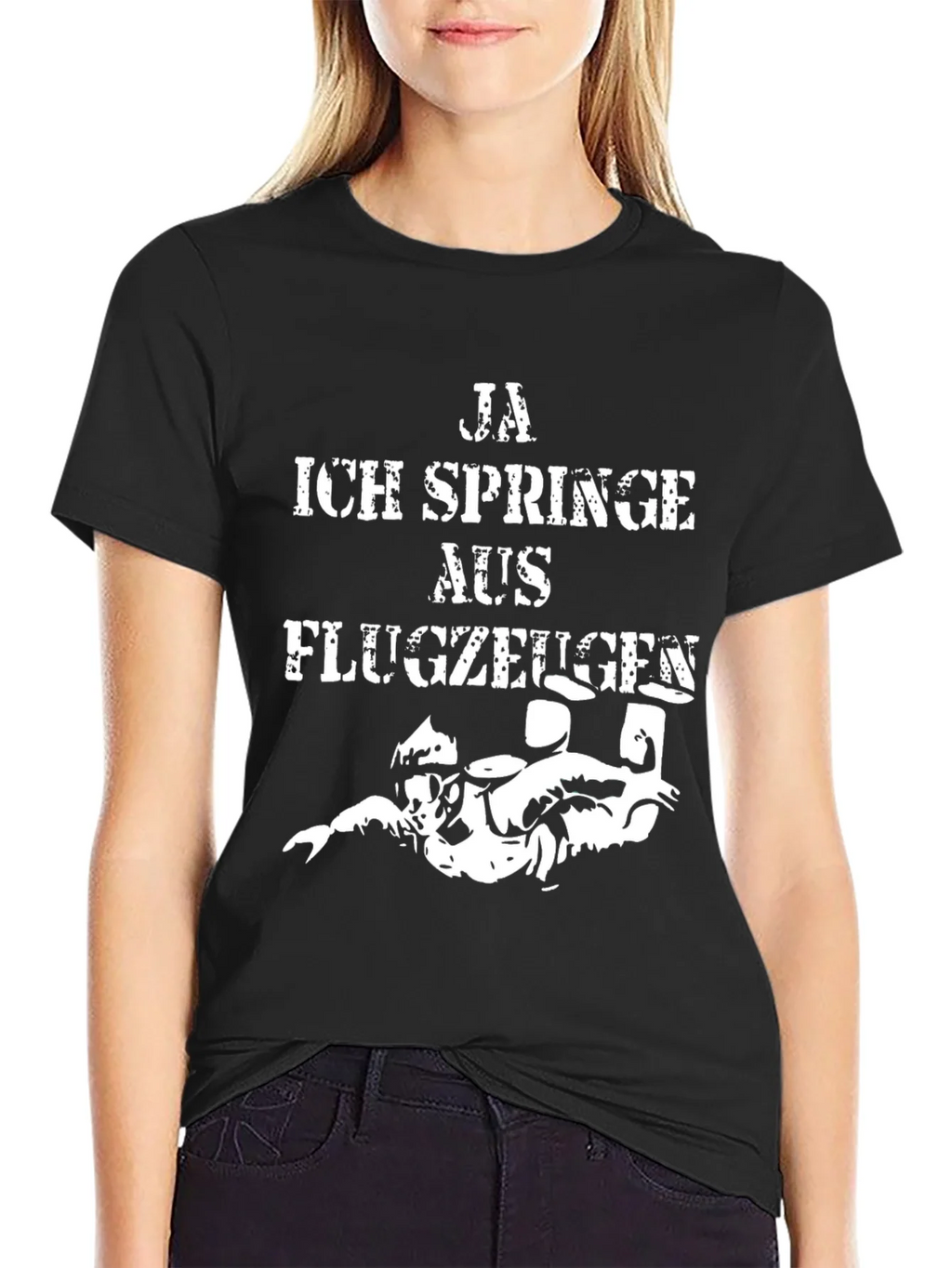 Ja Ich Springe Aus Flugzeugen Funny Skydiving T-Shirt product image 2