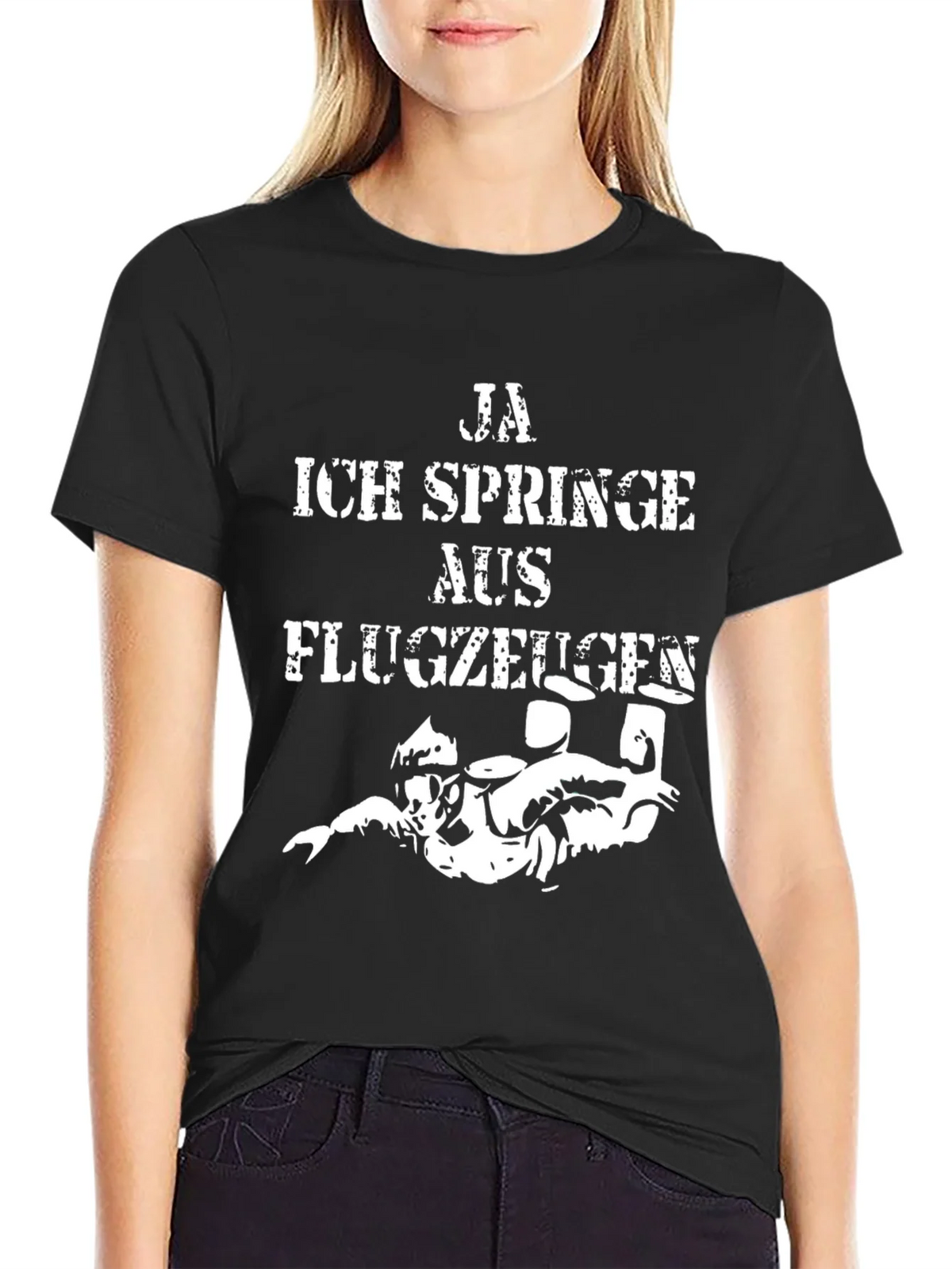 Ja Ich Springe Aus Flugzeugen Funny Skydiving T-Shirt product image 2