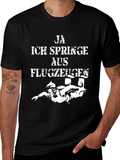 Ja Ich Springe Aus Flugzeugen Funny Skydiving T-Shirt product image 1
