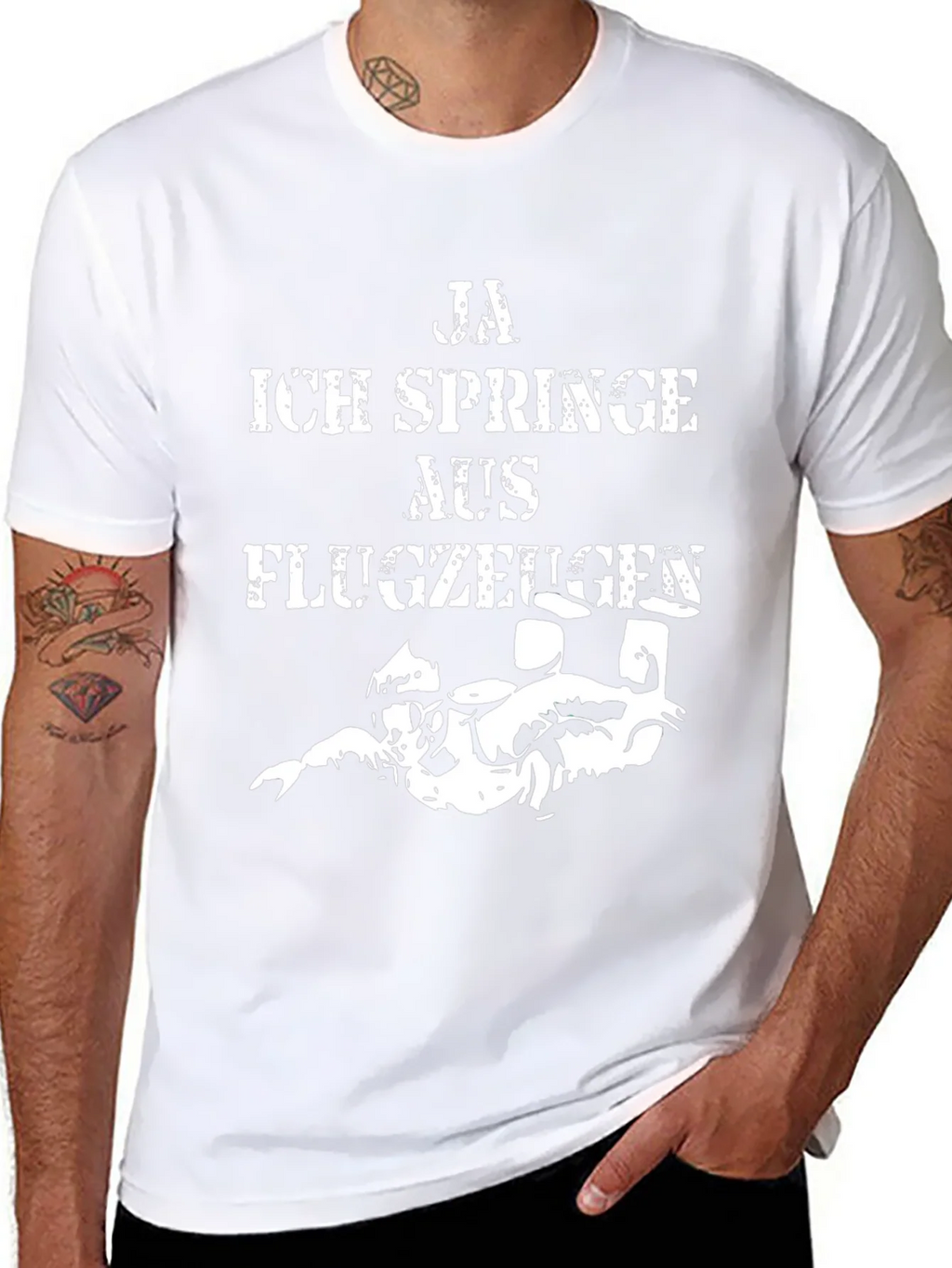 Ja Ich Springe Aus Flugzeugen Funny Skydiving T-Shirt product image 7