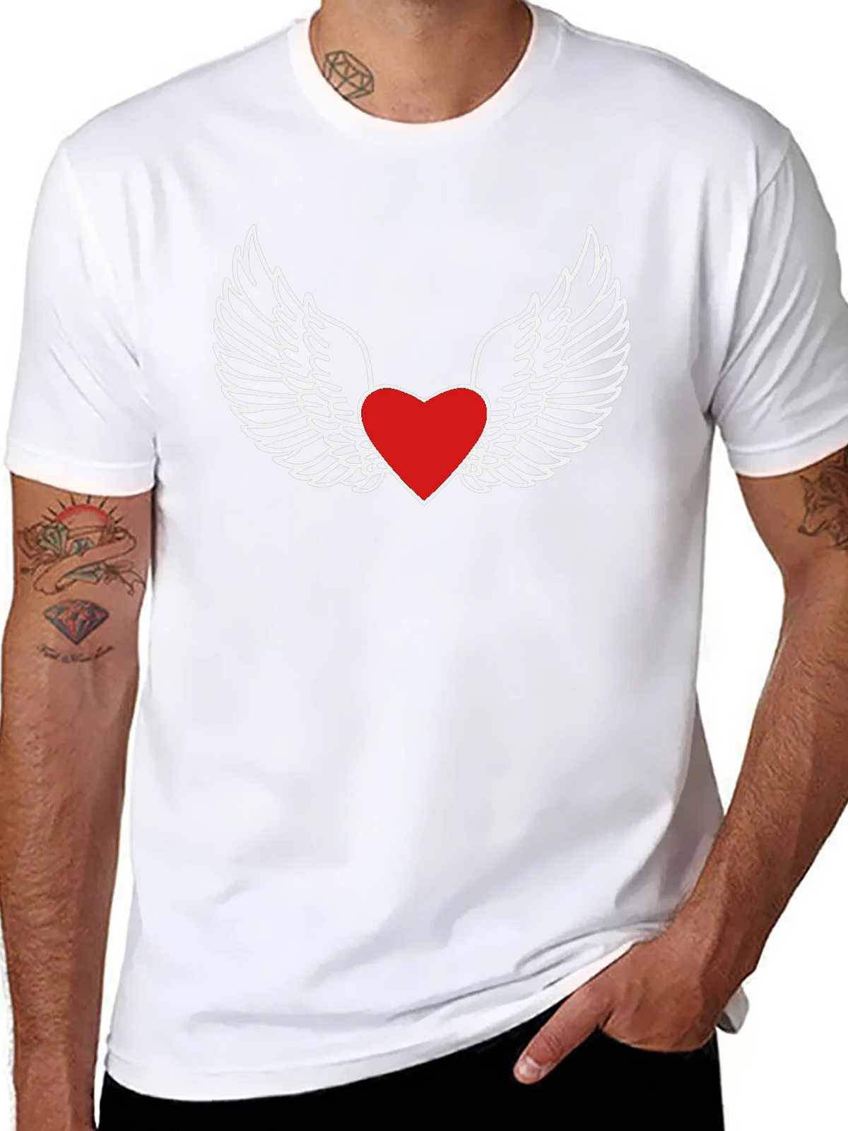 Heart With Wings Graphic Tee - Classic Black T-Shirt product image 7