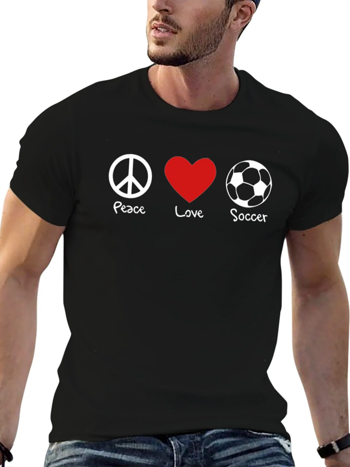 Peace Love Soccer T-Shirt product image 6