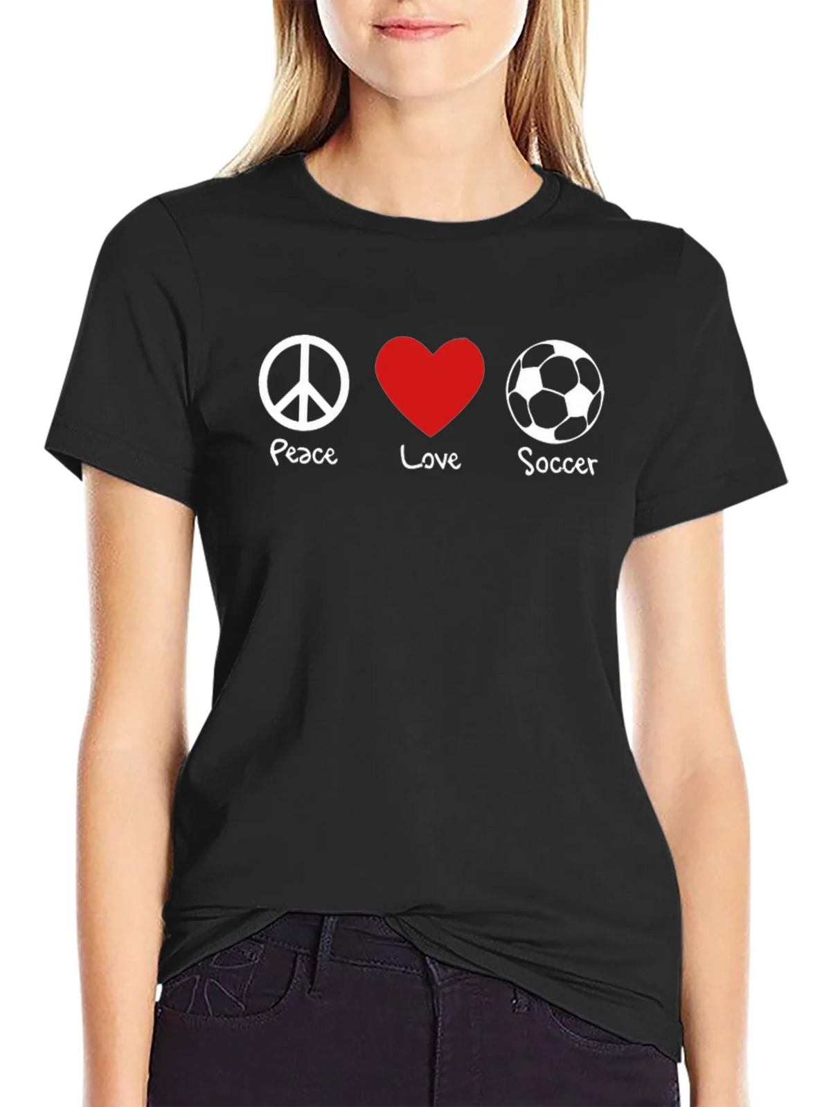 Peace Love Soccer T-Shirt product image 2