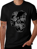 Abstract Faces Graphic Print Black T-Shirt product image 1