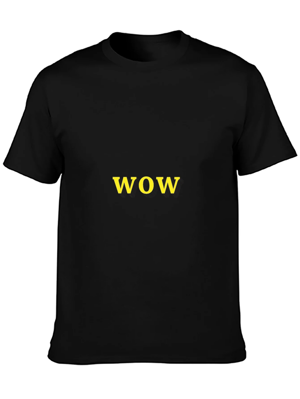 WOW Graphic Tee - Black Casual T-Shirt product image 3