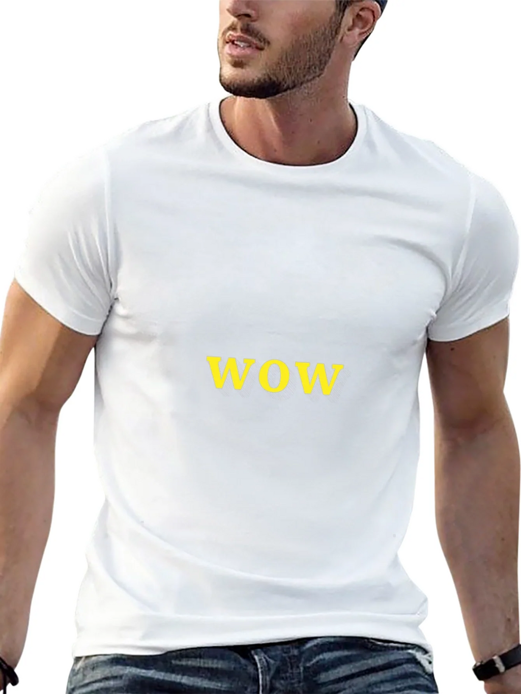 WOW Graphic Tee - Black Casual T-Shirt product image 12