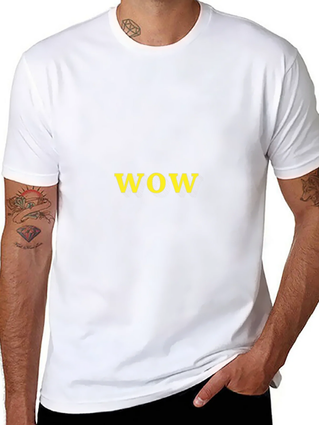 WOW Graphic Tee - Black Casual T-Shirt product image 7