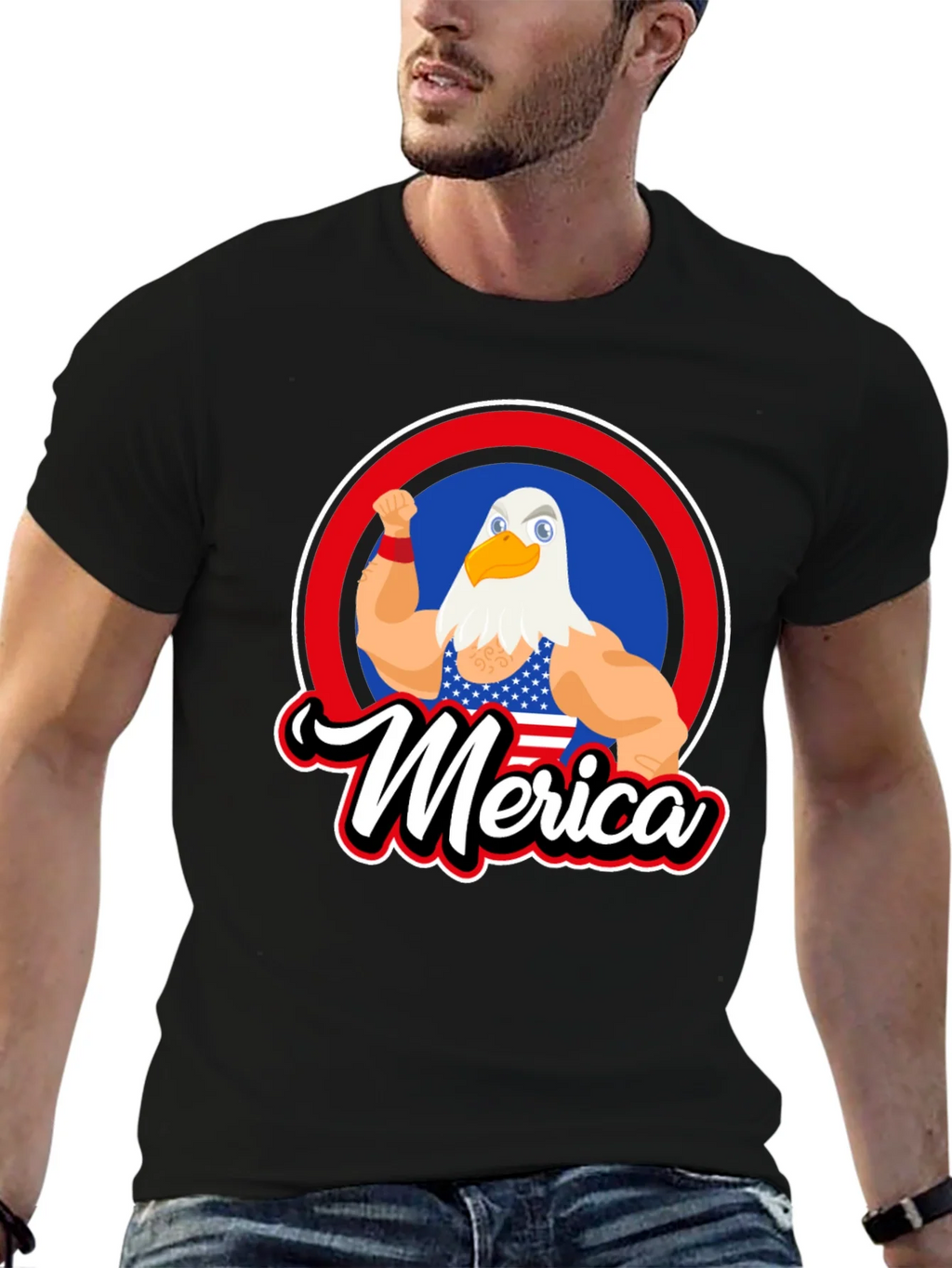 Patriotic Merica Eagle Graphic T-Shirt product image 6