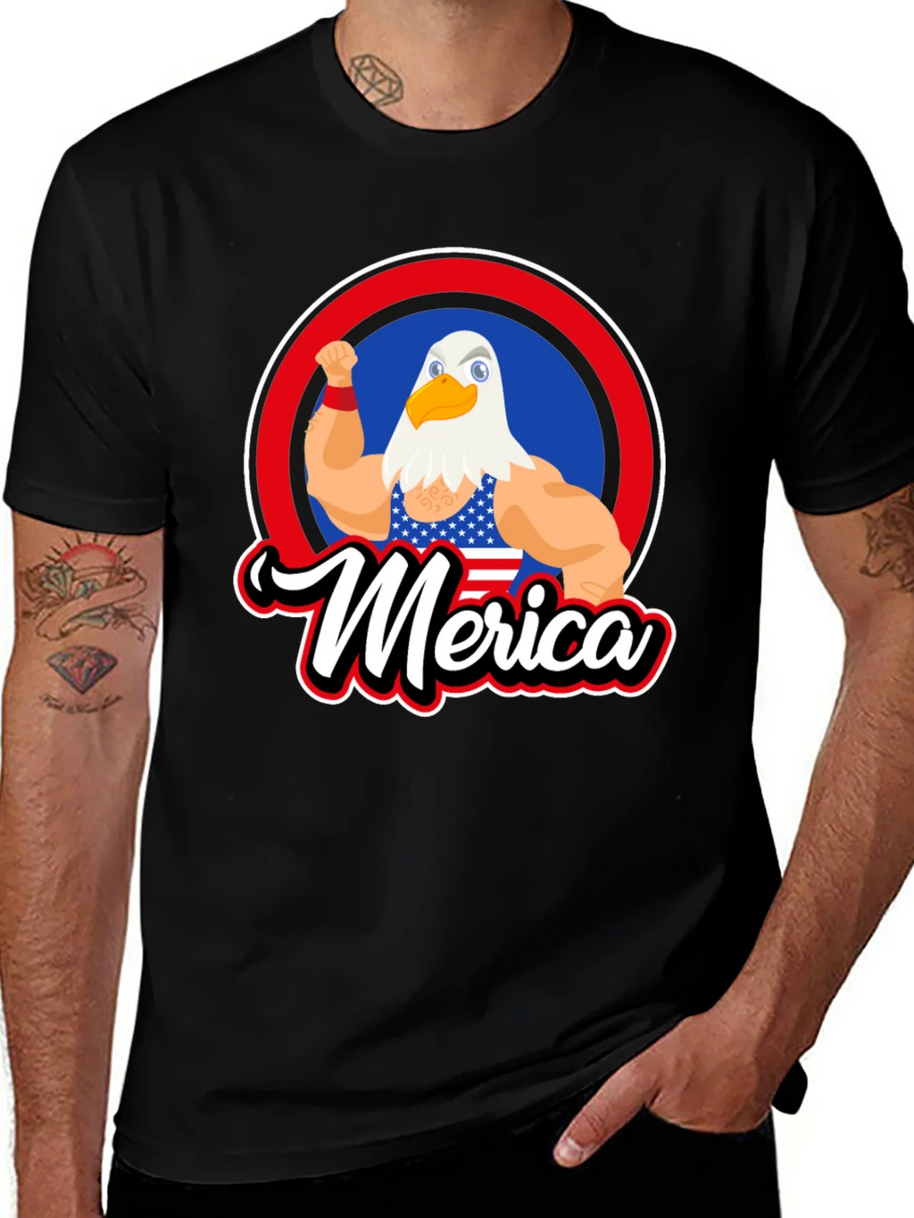 Patriotic Merica Eagle Graphic T-Shirt product image 1