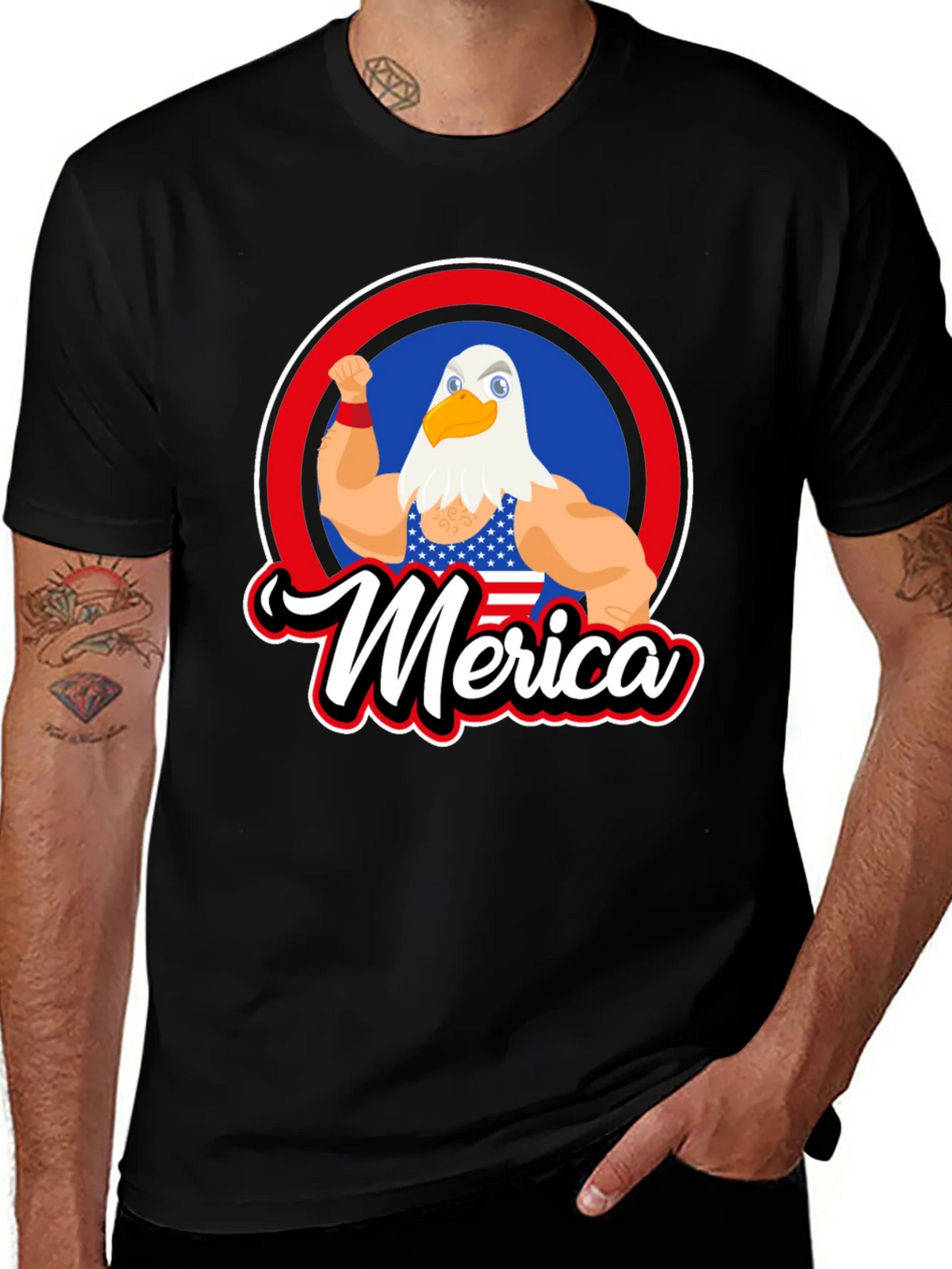 Patriotic Merica Eagle Graphic T-Shirt product image 1