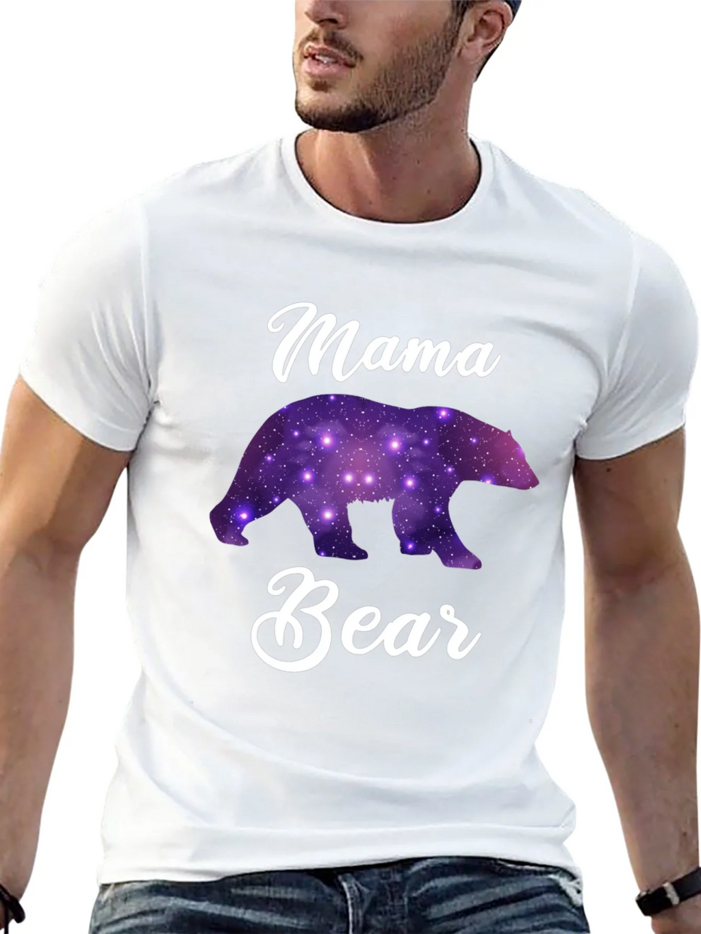Mama Bear Galaxy Print T-Shirt - Unisex product image 6