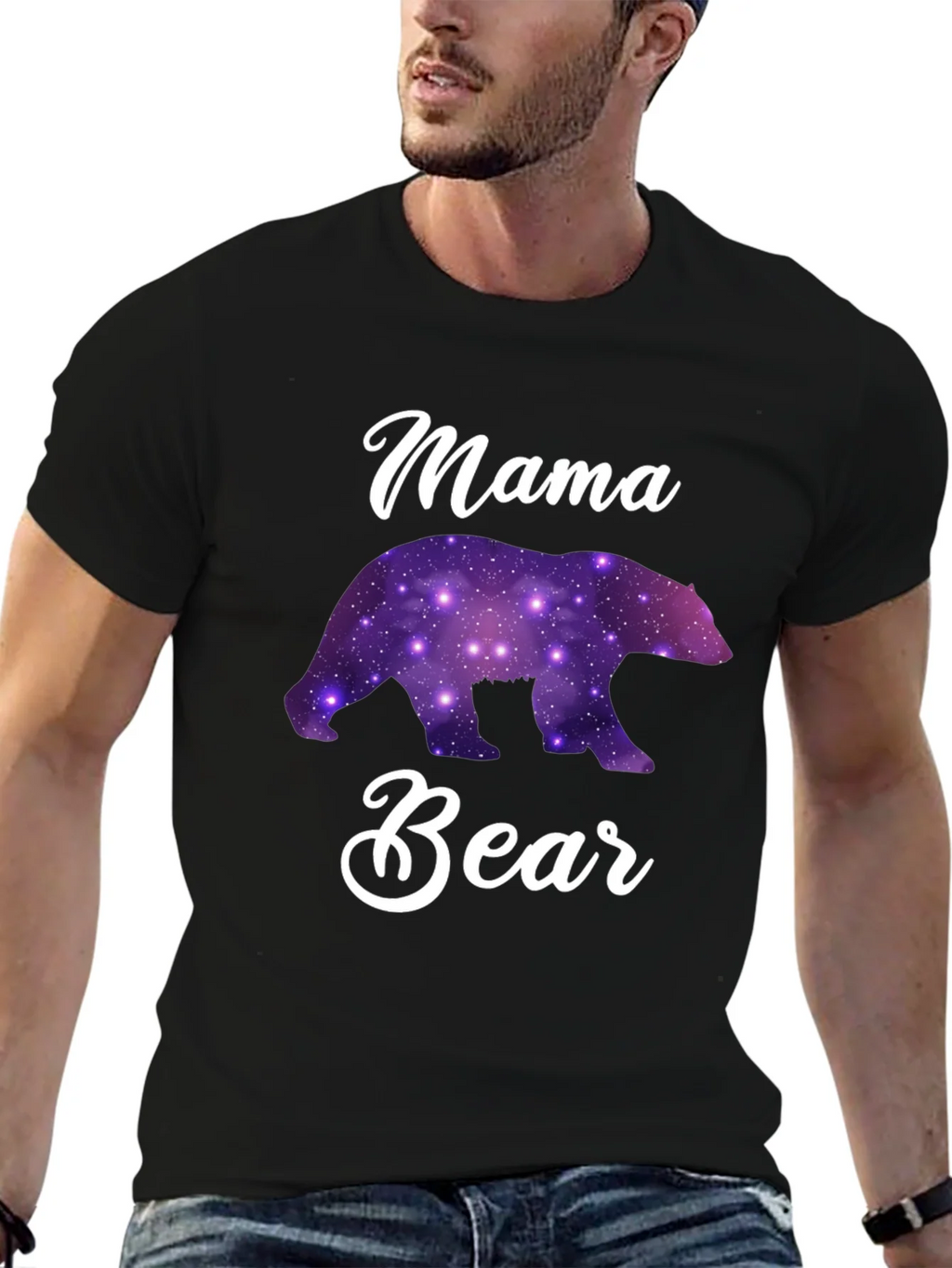Mama Bear Galaxy Print T-Shirt - Unisex product image 3