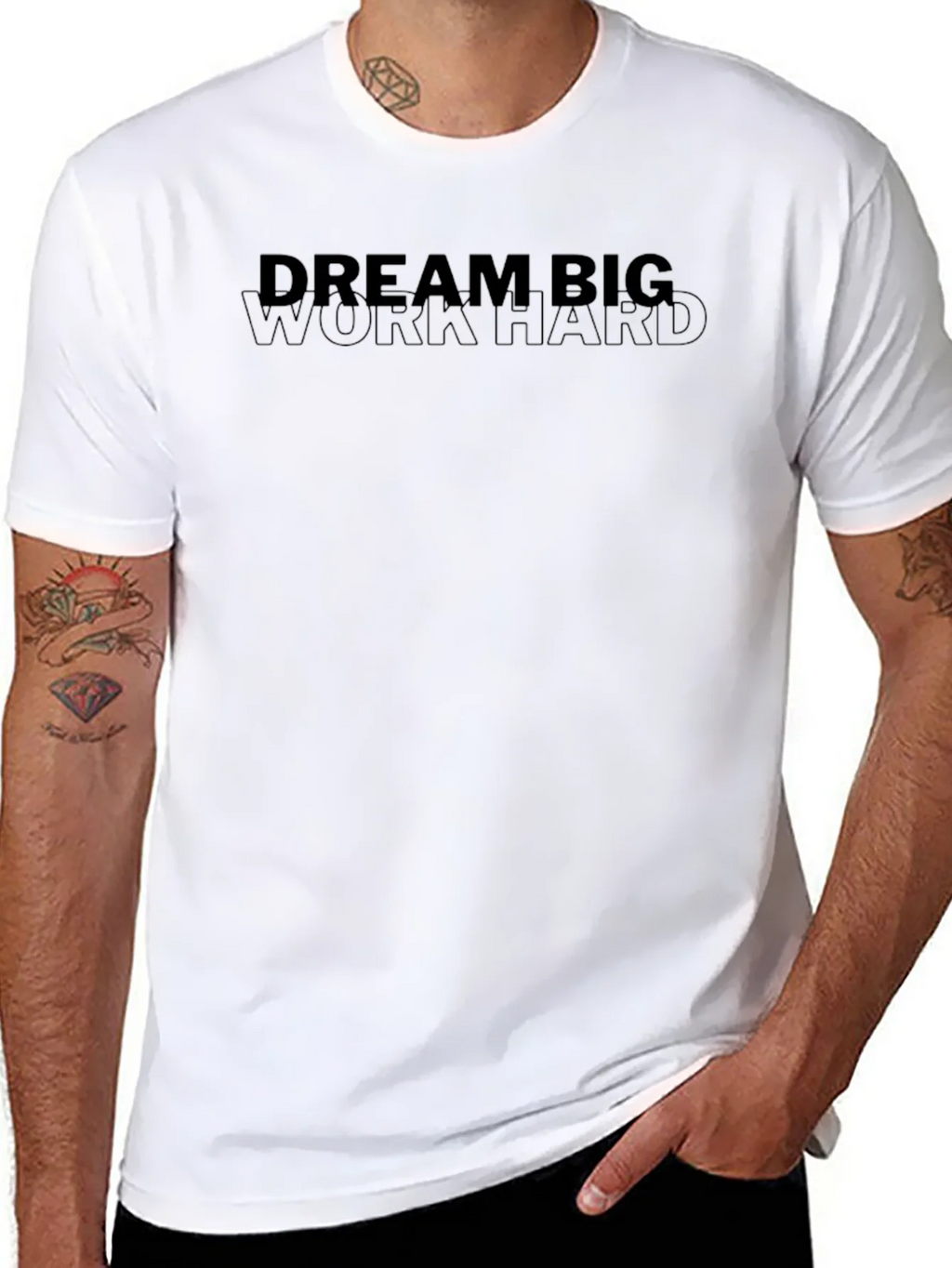 Dream Big Work Hard T-Shirt - Black product image 5
